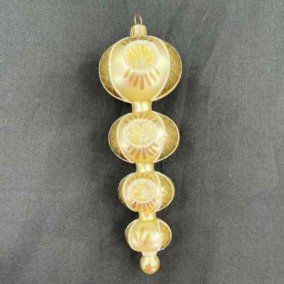 Four Graduated Reflector Ball Spin Ornament Glittered RARE  1A - Picture 9 of 13